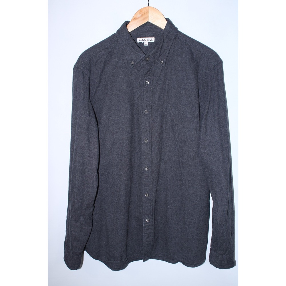 Alex Mill Men's Large Gray Long Sleeve Button Down Flannel Shirt